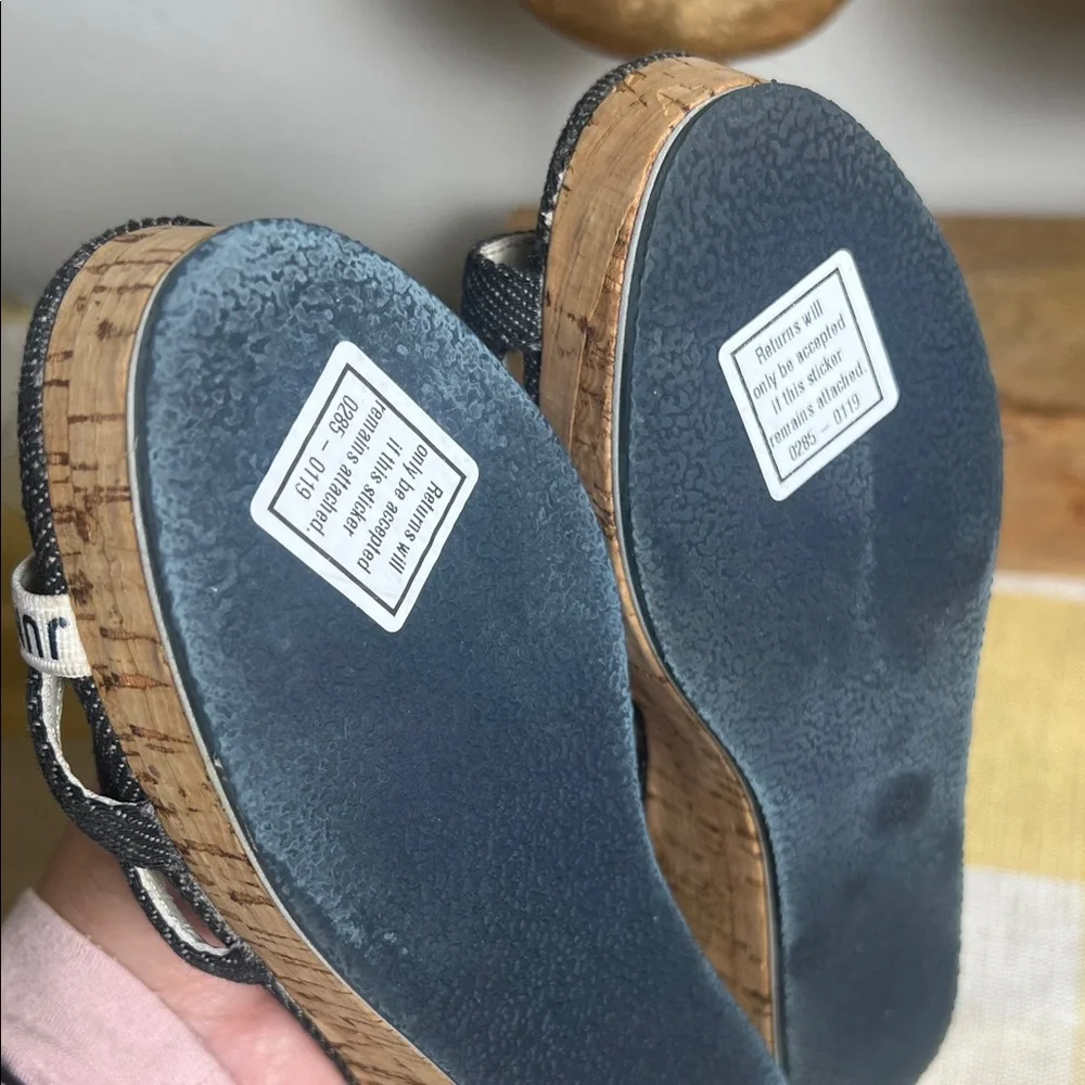 D&G Junior Navy and White Denim Sandals